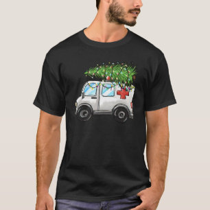 Camiseta Árbol de navidad del coche de ambulancia enciende 