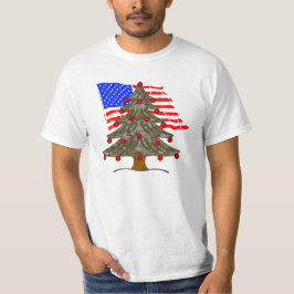 Camiseta Árbol de Navidad del desierto de Camo con bandera 