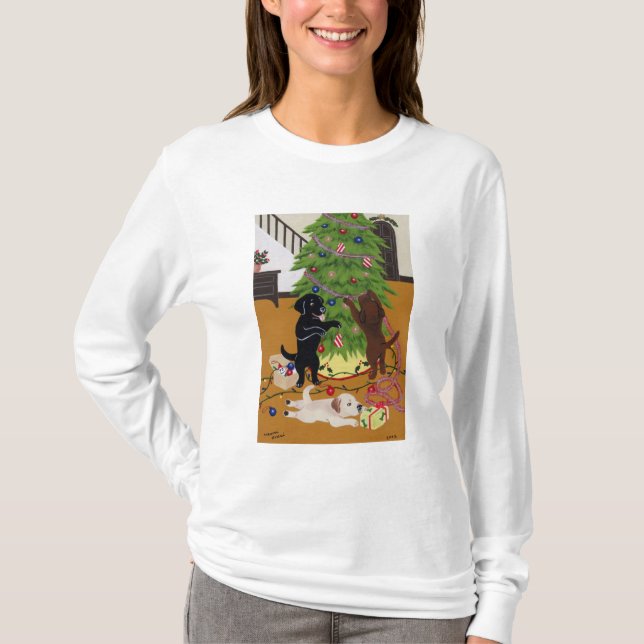 Camiseta Árbol de navidad del labrador retriever (Anverso)