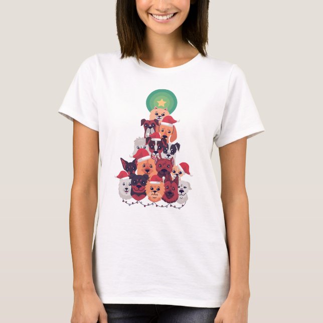 Camiseta Árbol de navidad del perro (Anverso)