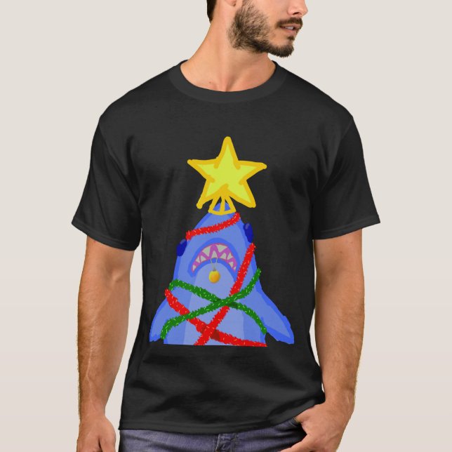 Camiseta Árbol de navidad del tiburón (Anverso)