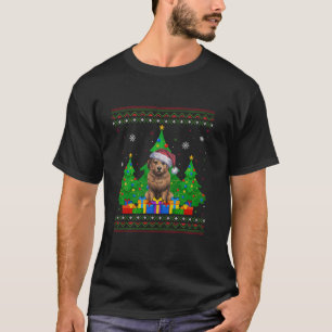 Camiseta Árbol de Navidad delicioso dulce Santa Hat Briard