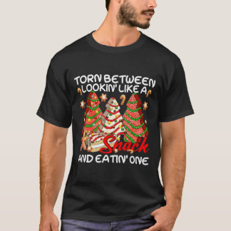 Camiseta Árbol De Navidad Desgarrado Entre La Mirada Como U