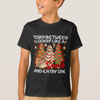 Camiseta Árbol De Navidad Desgarrado Entre La Mirada Como U
