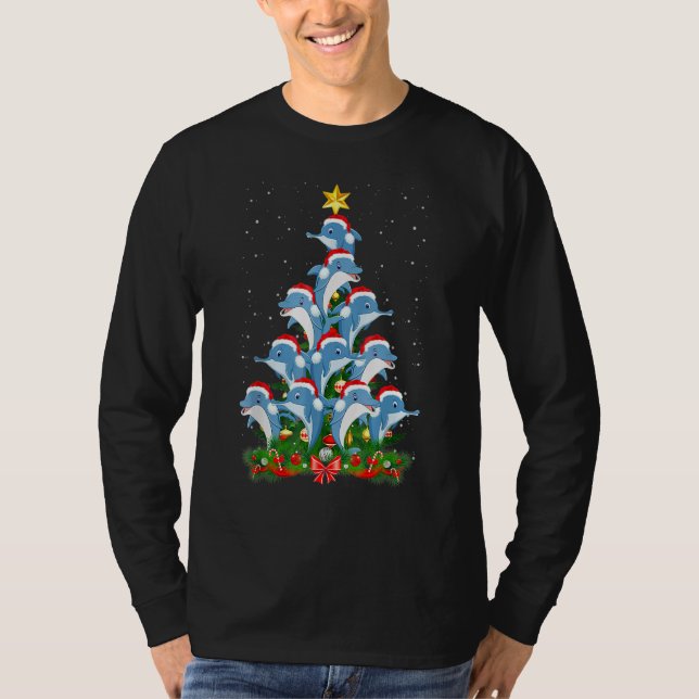 Camiseta Árbol de Navidad Dolphin Santa Hat (Anverso)