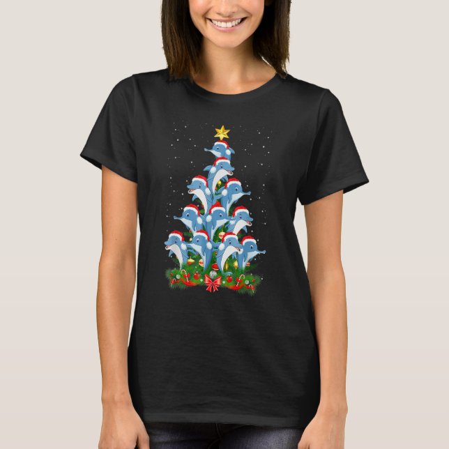 Camiseta Árbol de Navidad Dolphin Santa Hat (Anverso)