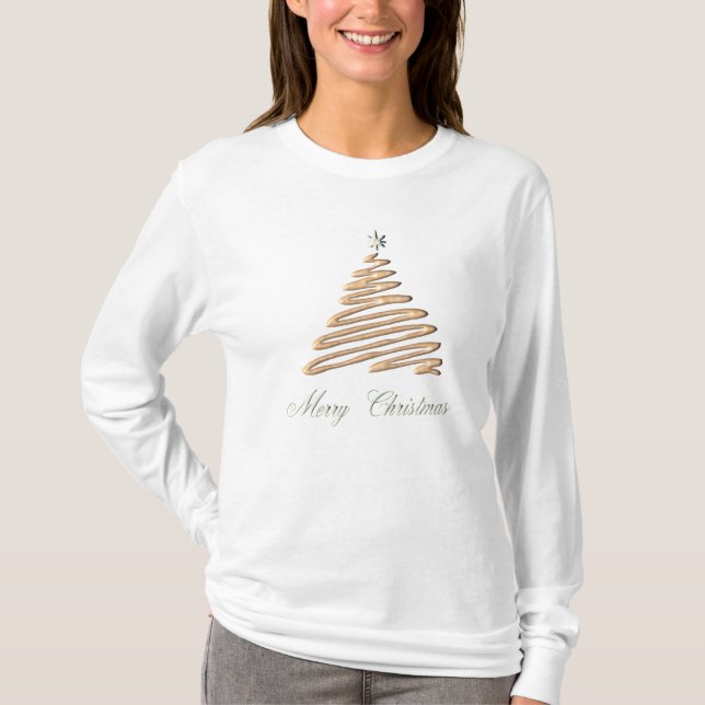 Camiseta Árbol de Navidad dorado (Anverso)