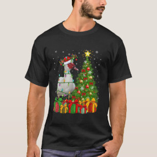 Camiseta Árbol de Navidad Duck iluminando Santa Hat Muscovy