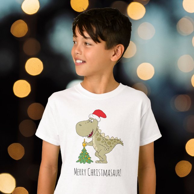 Camiseta Árbol de navidad dulce Dinosaurio Santa Hat (Subido por el creador)