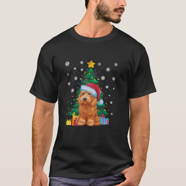 Camiseta Árbol de Navidad dulce feo Perro dorado (Anverso)