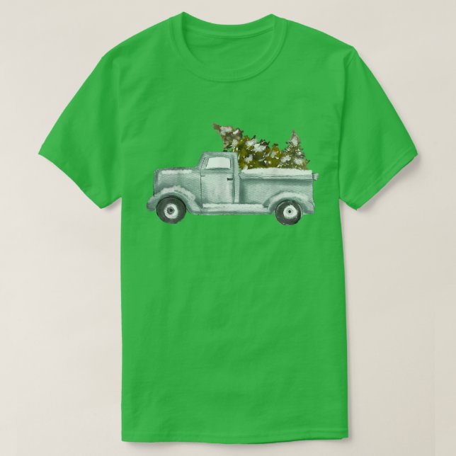Camiseta Árbol de Navidad en camión de Navidad (Diseño del anverso)