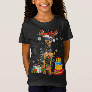 Camiseta Árbol de Navidad en miniatura de Pinscher luz perr