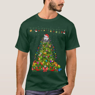 Camiseta Árbol de Navidad enciende perro de Alaska