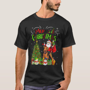 Camiseta Árbol de navidad enciende perro de Santa Riding Ai