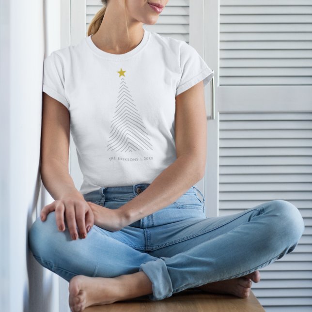 Camiseta Árbol de Navidad escandinavo | Estrella dorada Min (Subido por el creador)