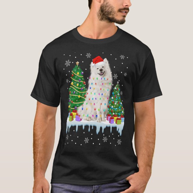 Camiseta Árbol de Navidad esquimal americano ilumina cachor (Anverso)
