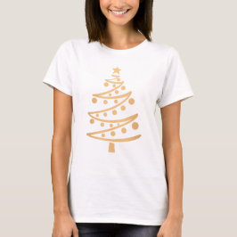 Camiseta Árbol de Navidad Faux Gold moderno