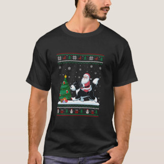 Camiseta Árbol de Navidad feo enciende Santa Riding Fox Te