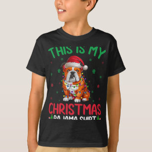 Camiseta Árbol de navidad feo ilumina a Bulldog norteameric