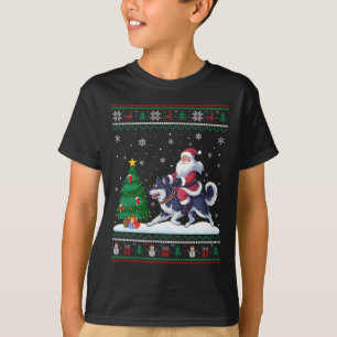 Camiseta Árbol de Navidad feo ilumina a Santa Riding Alaska