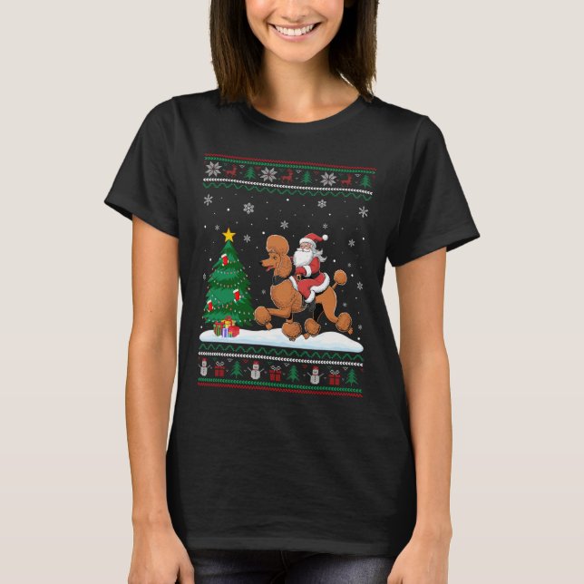 Camiseta Árbol de Navidad feo ilumina el podal de Santa Rid (Anverso)
