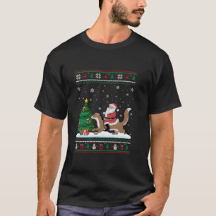 Camiseta Árbol de Navidad feo ilumina la maleza de Santa Ri