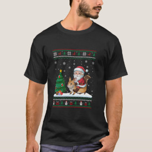 Camiseta Árbol de Navidad feo ilumina Navidad Santa Riding 