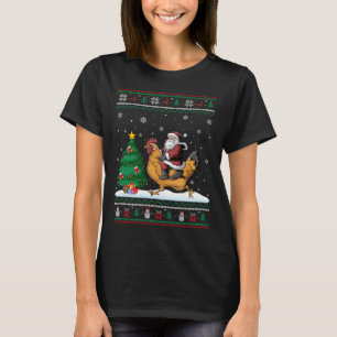 Camiseta Árbol de Navidad feo ilumina Navidad Santa Riding 