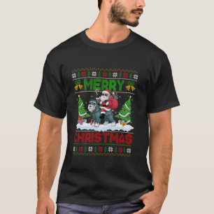 Camiseta Árbol de Navidad Feo Santa Riding Gigante Schnauze