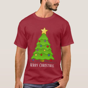 Camiseta árbol de Navidad festivo agregar texto