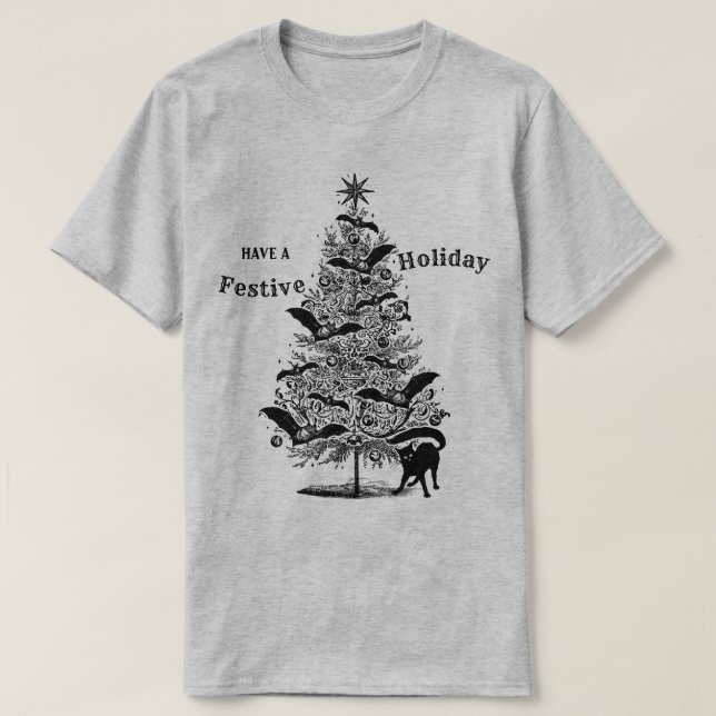 Camiseta Árbol de navidad festivo del palo (Diseño del anverso)