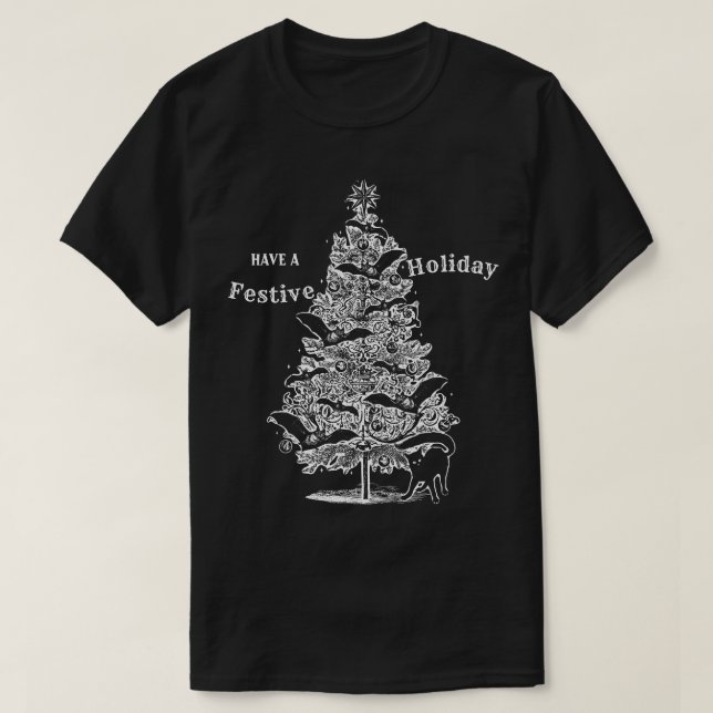Camiseta Árbol de navidad festivo del palo (Diseño del anverso)