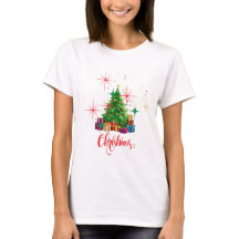 Árbol de Navidad Festivo Retro y presenta vacacion