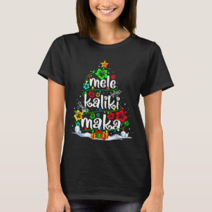 Camiseta Árbol de Navidad Floral Hawaiano Mele Kalikimaka T