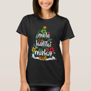 Camiseta Árbol de Navidad Floral Hawaiano Mele Kalikimaka T