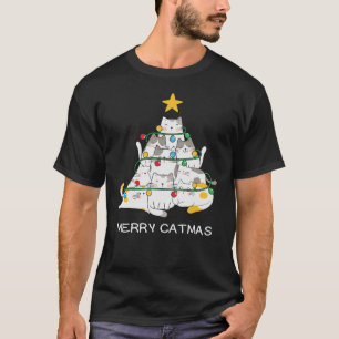 Camiseta Árbol de Navidad Gato Feliz Navidad Catmas Meowy N