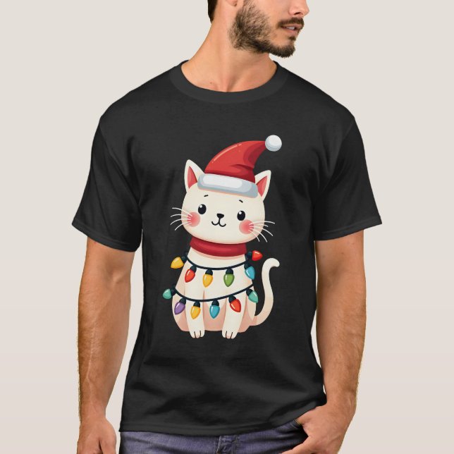 Camiseta Árbol de Navidad gato Navidad (4) (Anverso)