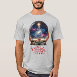Camiseta Árbol de Navidad Globo de Nieve Cósmico Galaxia