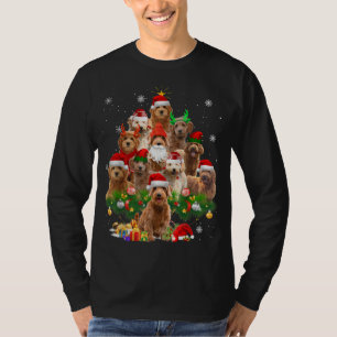 Camiseta Árbol de Navidad Goldendoodle enciende divertidas 