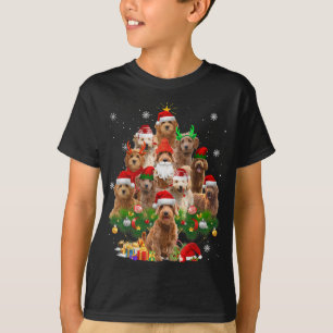 Camiseta Árbol de Navidad Goldendoodle enciende divertidas 