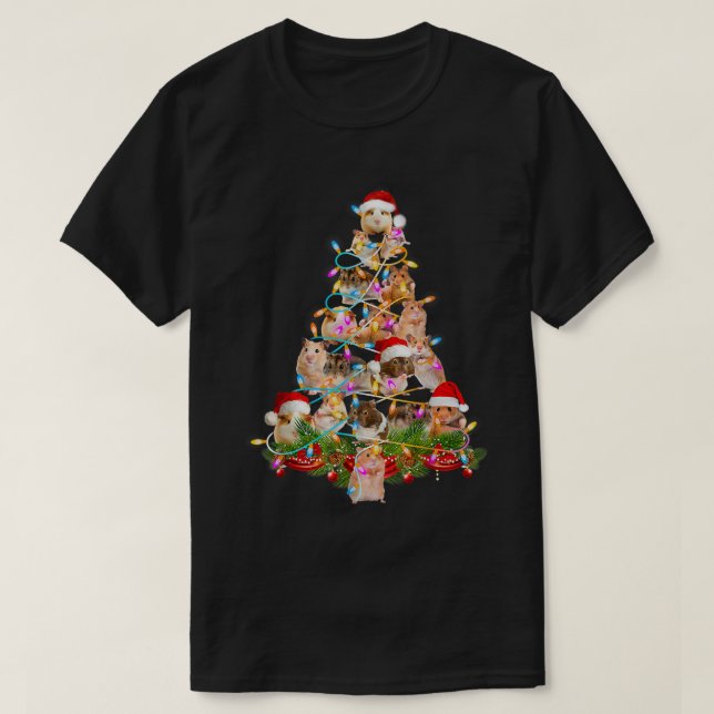 Camiseta Árbol de Navidad Hamster Lanza Chir de Nieve diver (Diseño del anverso)