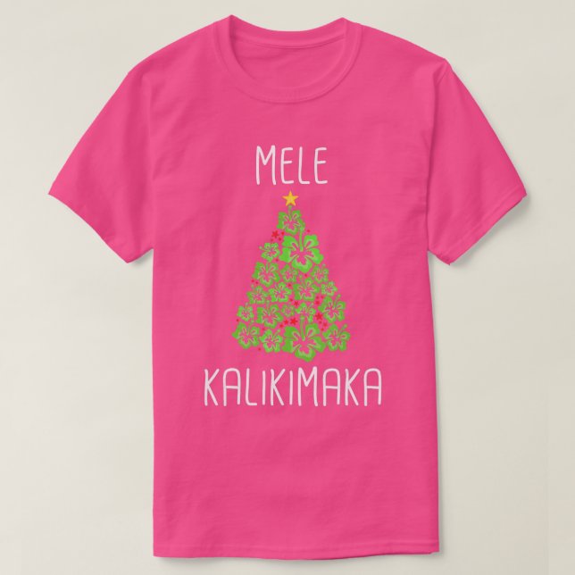 Camiseta Árbol de Navidad hawaiano Mele Kalikimaka Hawaii T (Diseño del anverso)