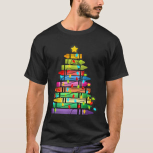 Camiseta Árbol De Navidad Hecho De La Vida Escolar De Crayo