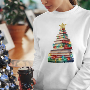 Camiseta Árbol de Navidad hecho de libros maestros amantes