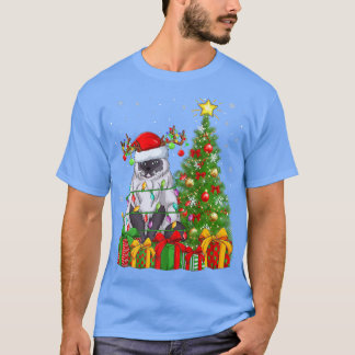 Camiseta Árbol de Navidad Himalaya iluminado por gato