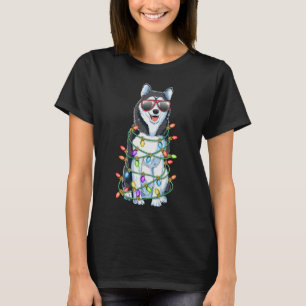Camiseta Árbol de Navidad Husky Siberiano enciende Santa Xm