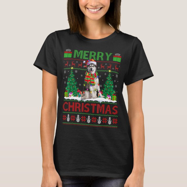 Camiseta Árbol de navidad ilumina a Navidades de perro de S (Anverso)