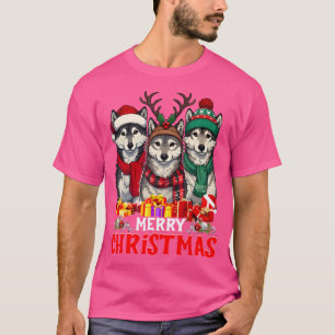 Camiseta Árbol de navidad ilumina a Navidades lobo animales
