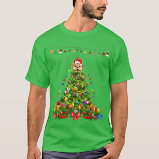 Camiseta Árbol de Navidad ilumina a perro Akita Regalo de L