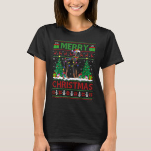 Camiseta Árbol de navidad ilumina a perro de Pinscher de Sa